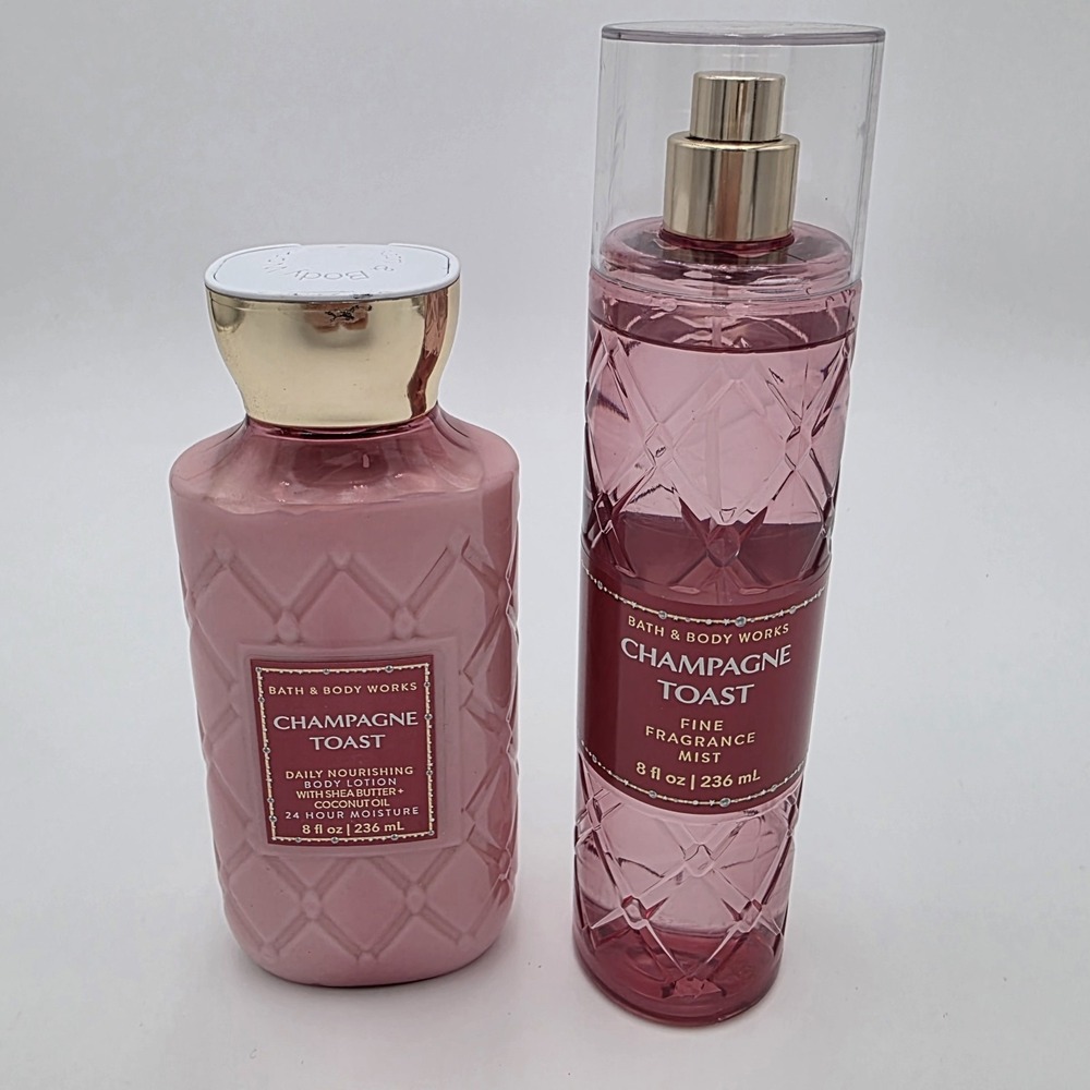 Bath & Body Works Champagne Toast Fragrance Mist & Body Lotion (Set of 2) New